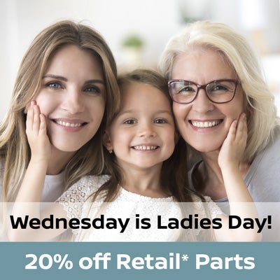 Ladies get 20% off retail parts every Wednesday